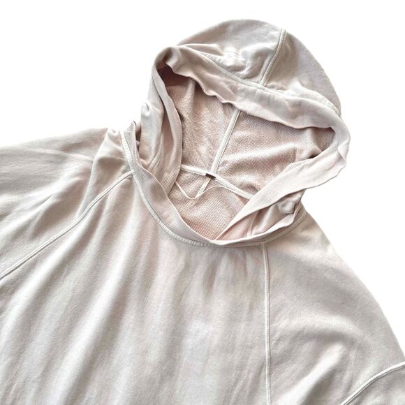 Free People Sweet Streets Hoodie Large L Oversized Long Sleeve Pink Beige - Picture 5 of 14